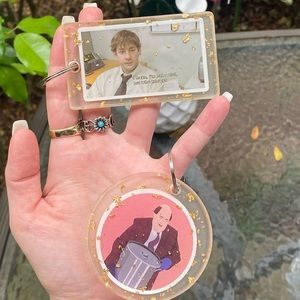 The Office Kevin And Jim & Gold Flakes Resin Keychains Bag Charms Bundle